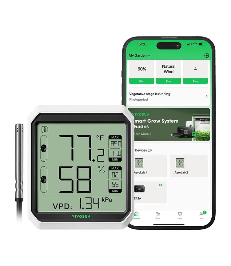 Vivosun Aerolab Bluetooth Hygrometer Thermometer and External Sensor