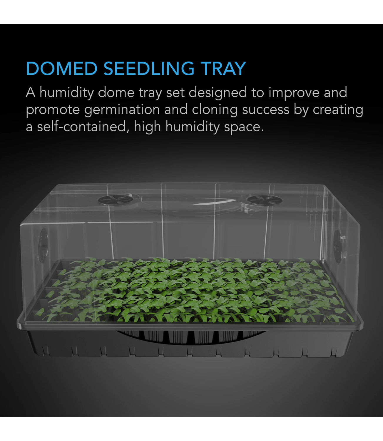 AC Infinity Humidity Dome XL Propagation Kit, 6x12 Cell Tray with Height Extension