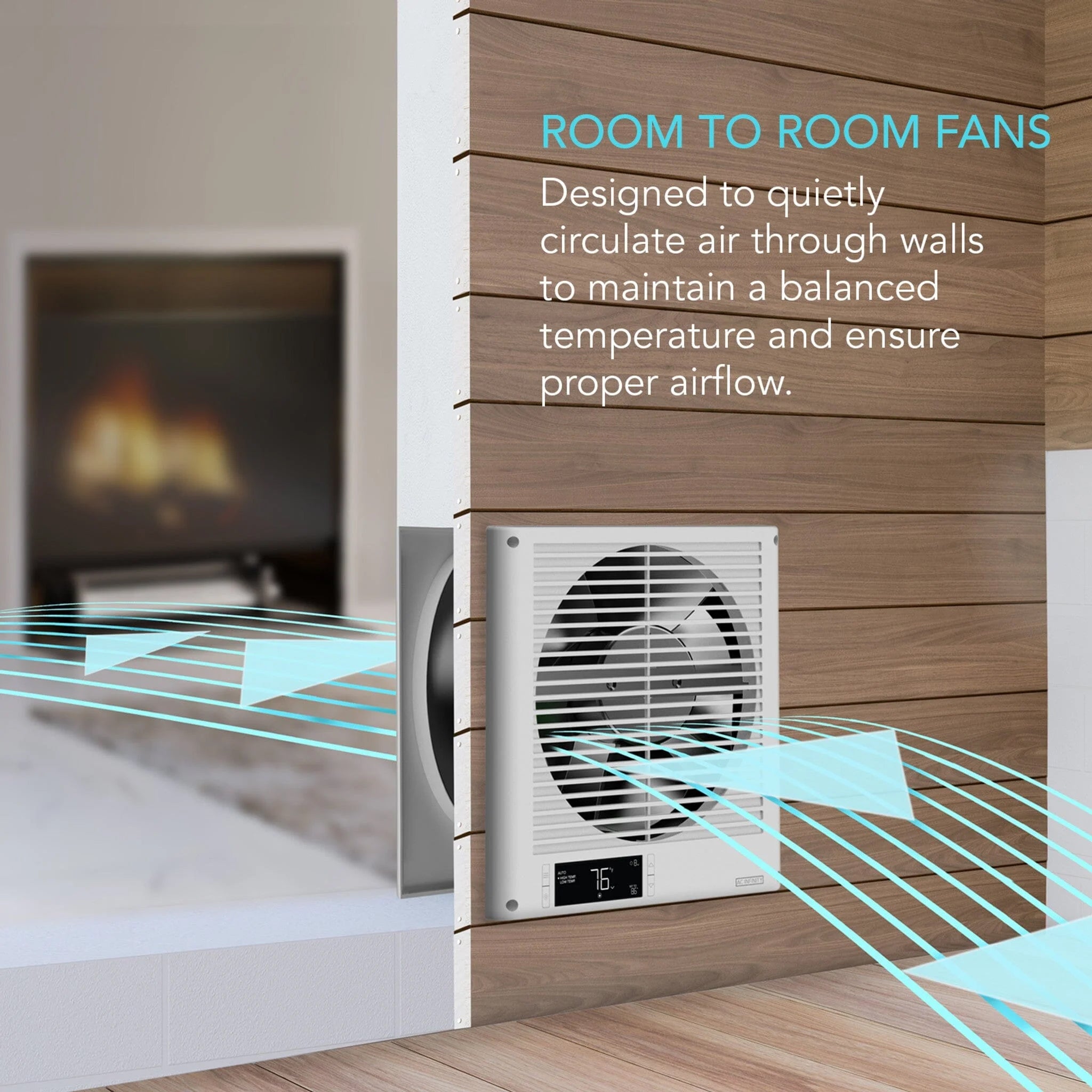 AC Infinity Room To Room Fan, Two-Way Airflow, Temperature controller, 8 Inch / 200mm
