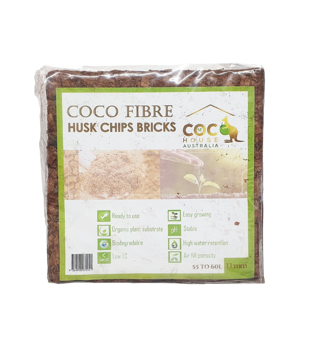Coco House Coco Fibre Husk Chips 55L Brick