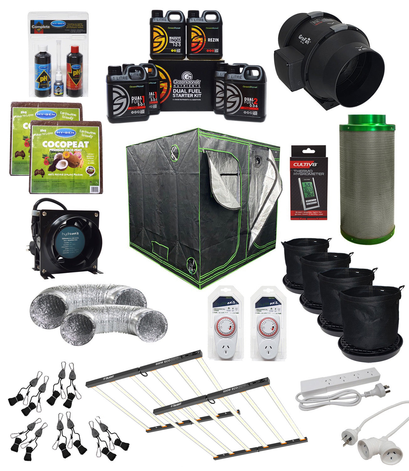 Complete Grow Tent Kit Beginner 2 x 2 x 2m