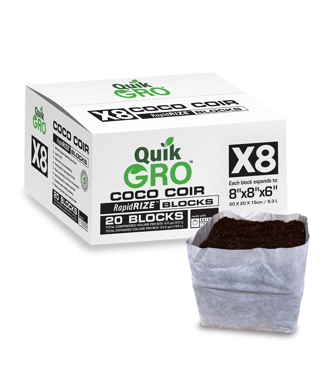 QuikGro Rapid Rize Block X8 8 x 8 Inch