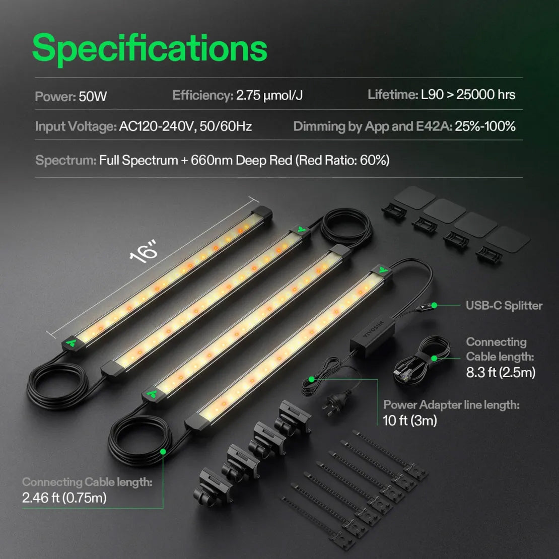Vivosun Lumaray Side Lights 4 Bar Full Spectrum LED