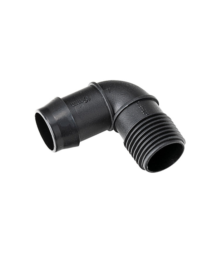 19mm Barbed x 3/4" BSP Threaded Elbow Male