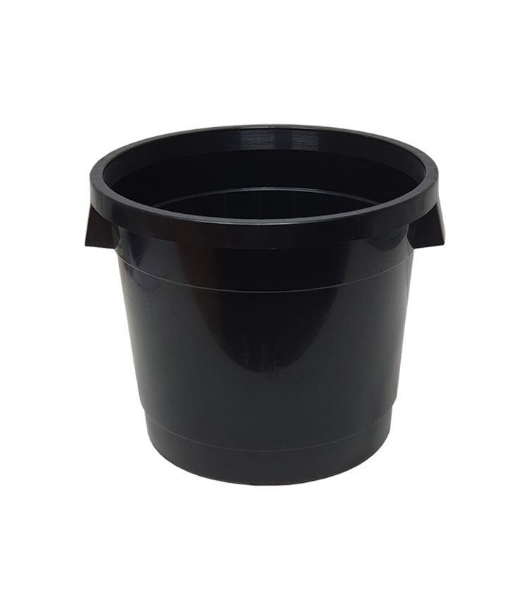 15L Flower Bucket Black 300mm/12"  With Handles