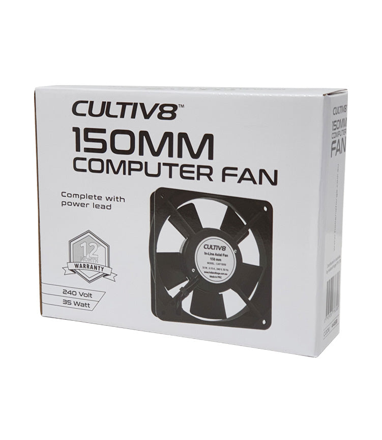 Cultiv8 Computer Fan/Inline Axial Fan 6”/150mm NO FLANGE