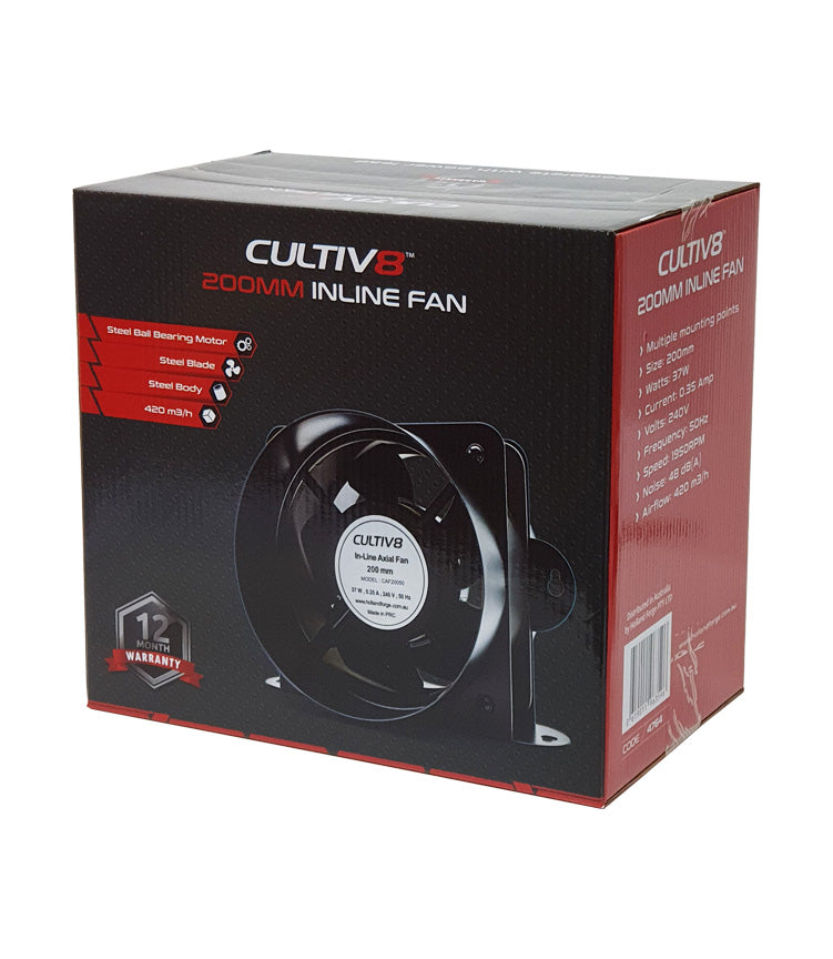 Cultiv8 Inline Fan 200mm