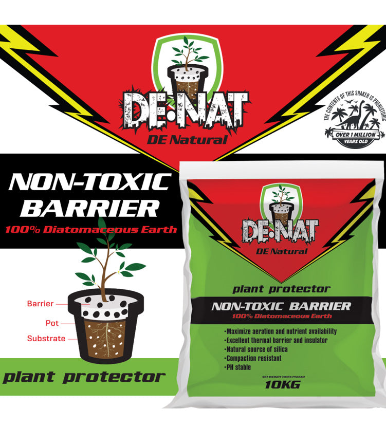 De-Nat Non-Toxic Barrier Plant Protector 10Kg Granular Diatomaceous Earth