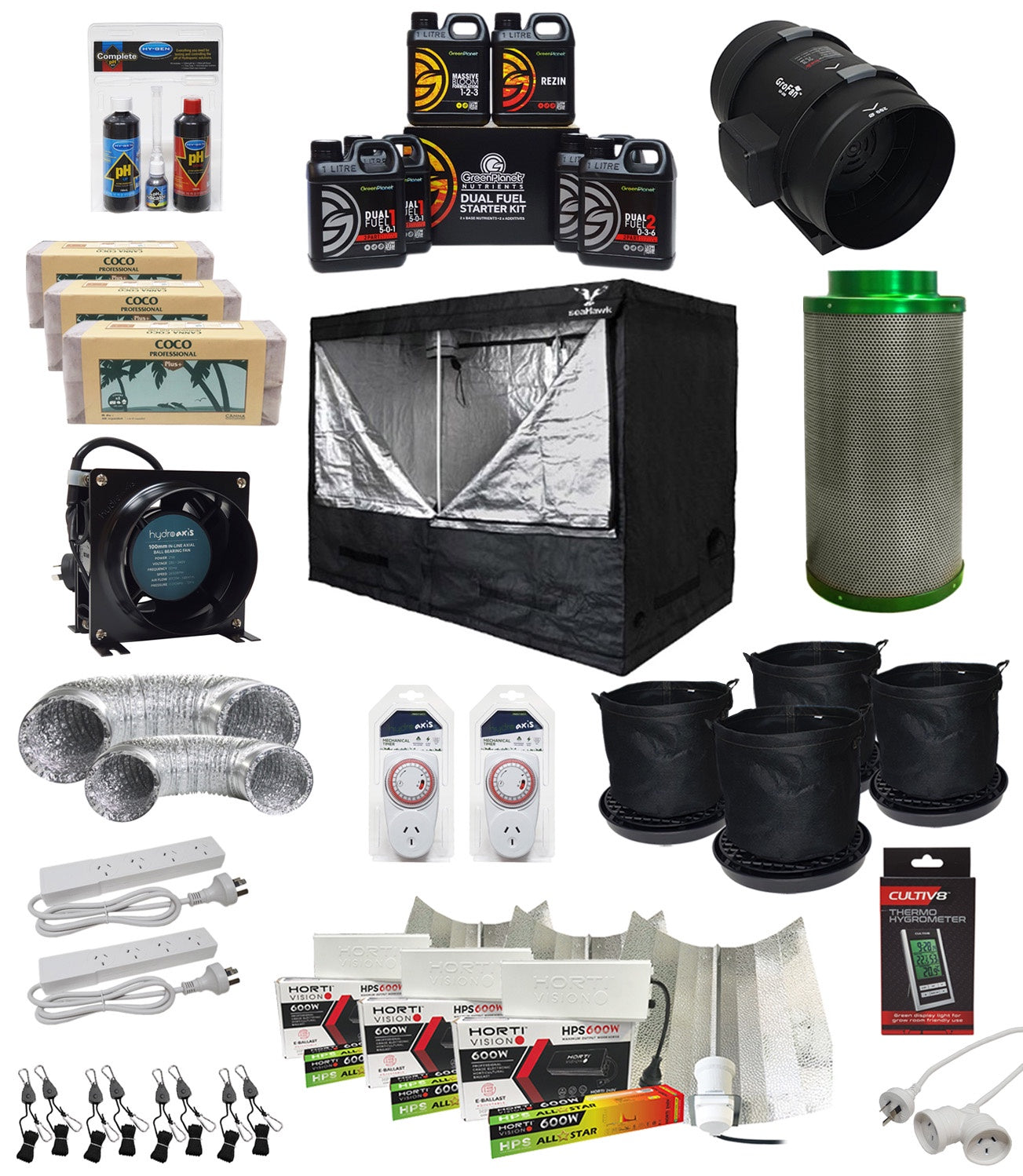 Complete Grow Tent Kit Beginner 2.9 x 1.45 x 2m