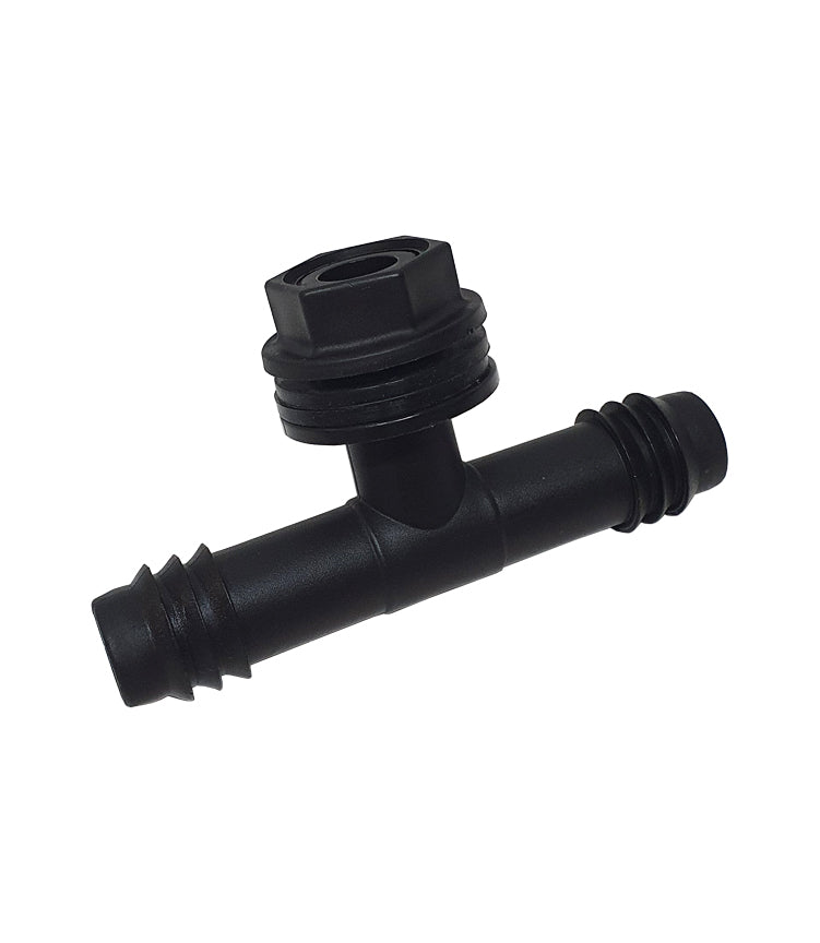 1/2" MPT w/Nut & Gaskets to 3/4" Barb Tee Fitting