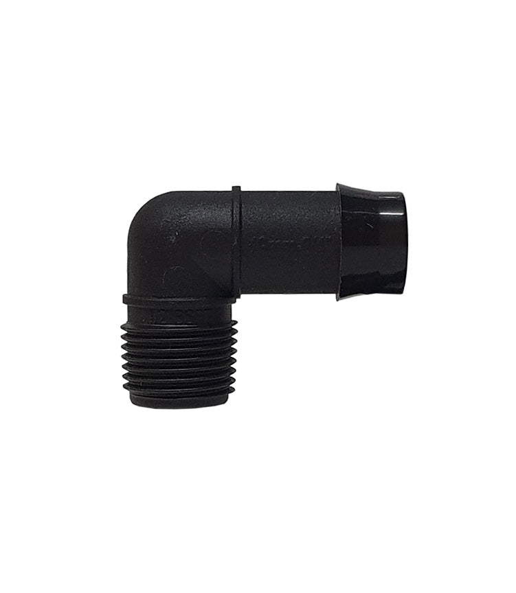 19mm Barbed x 1/2" BSP Threaded Elbow Male