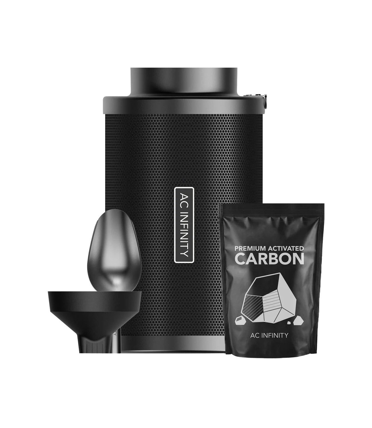 AC Infinity Refillable Carbon Filter Kit With Charcoal Refill 8 Inch 200mm