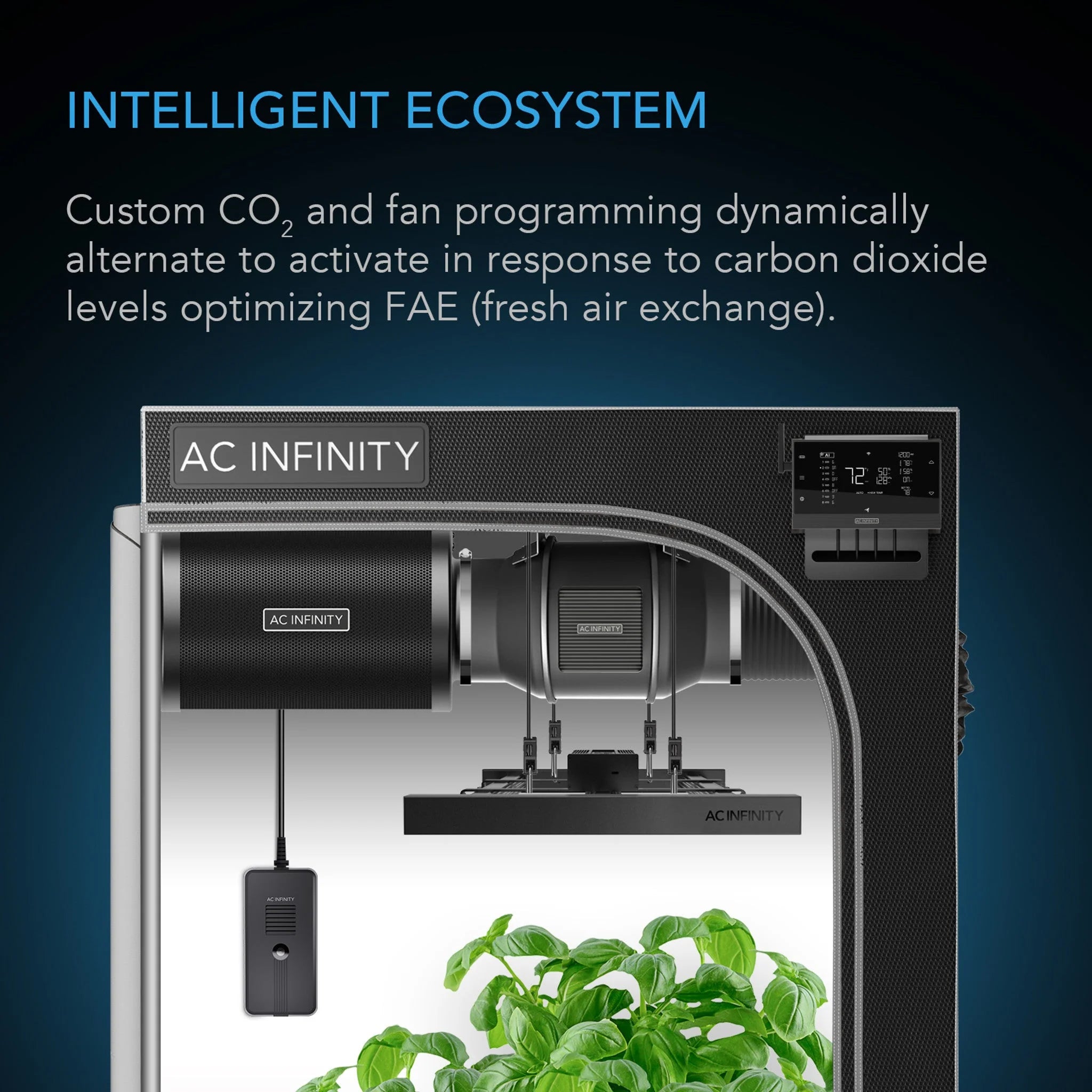 AC Infinity CO2 + Light Sensor for Controller AI+, CO2 Data Tracking, Optimised FAE, Day and Night Scheduling