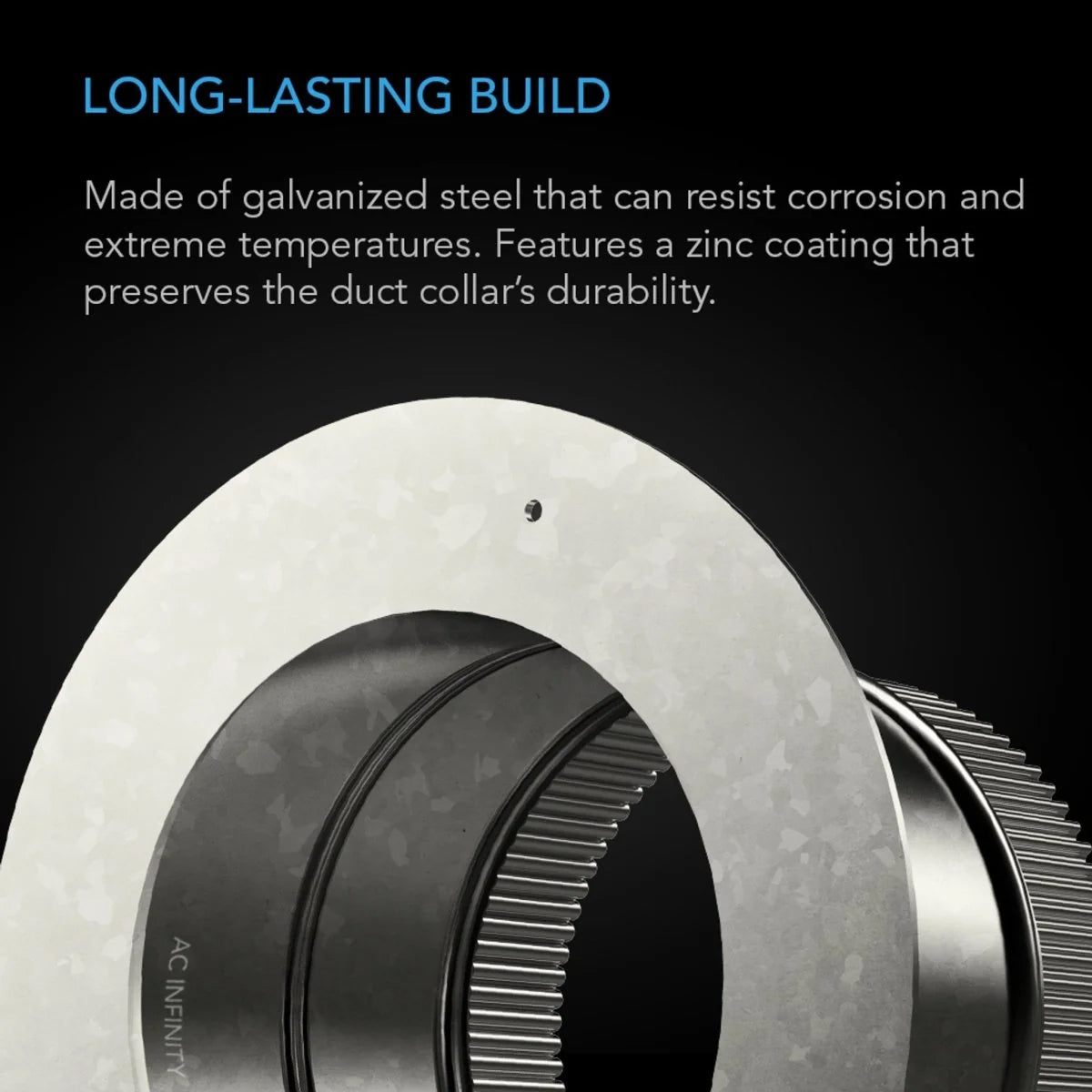 AC Infinity Ducting Collar Galvanised Steel 100mm 4 inch