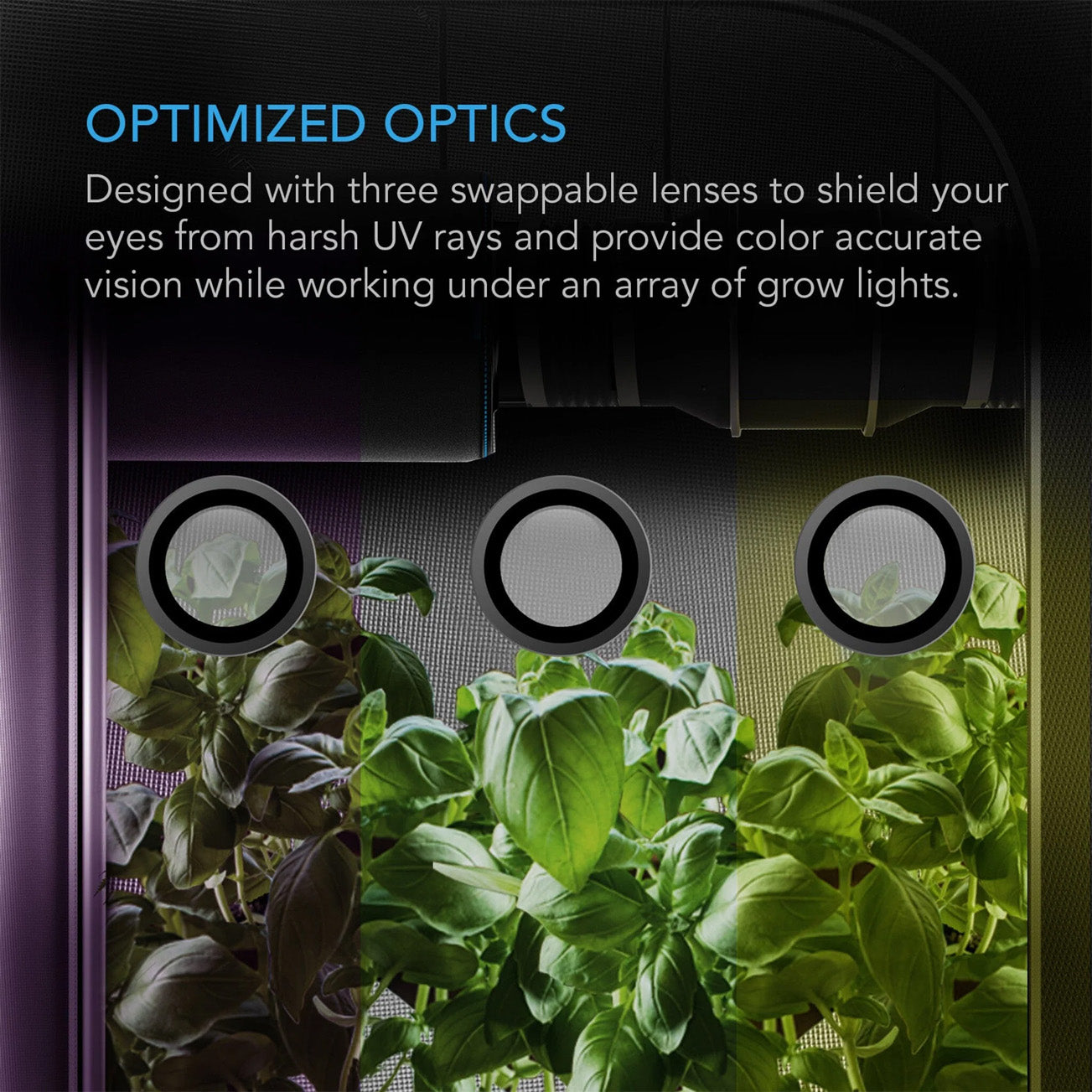 AC Infinity Grow Room Glasses with 3 Colour Corrective Lenses