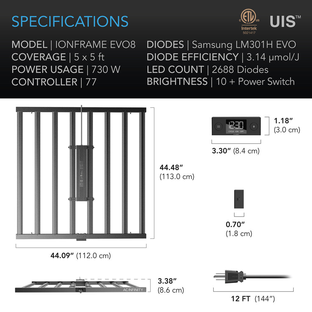 AC Infinity Ionframe EVO8 730W LED