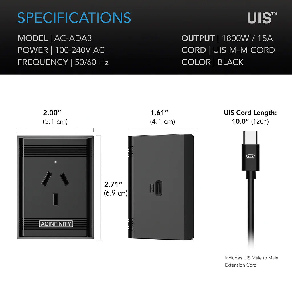 AC Infinity UIS Control Plug For Outlet Powered Equipment