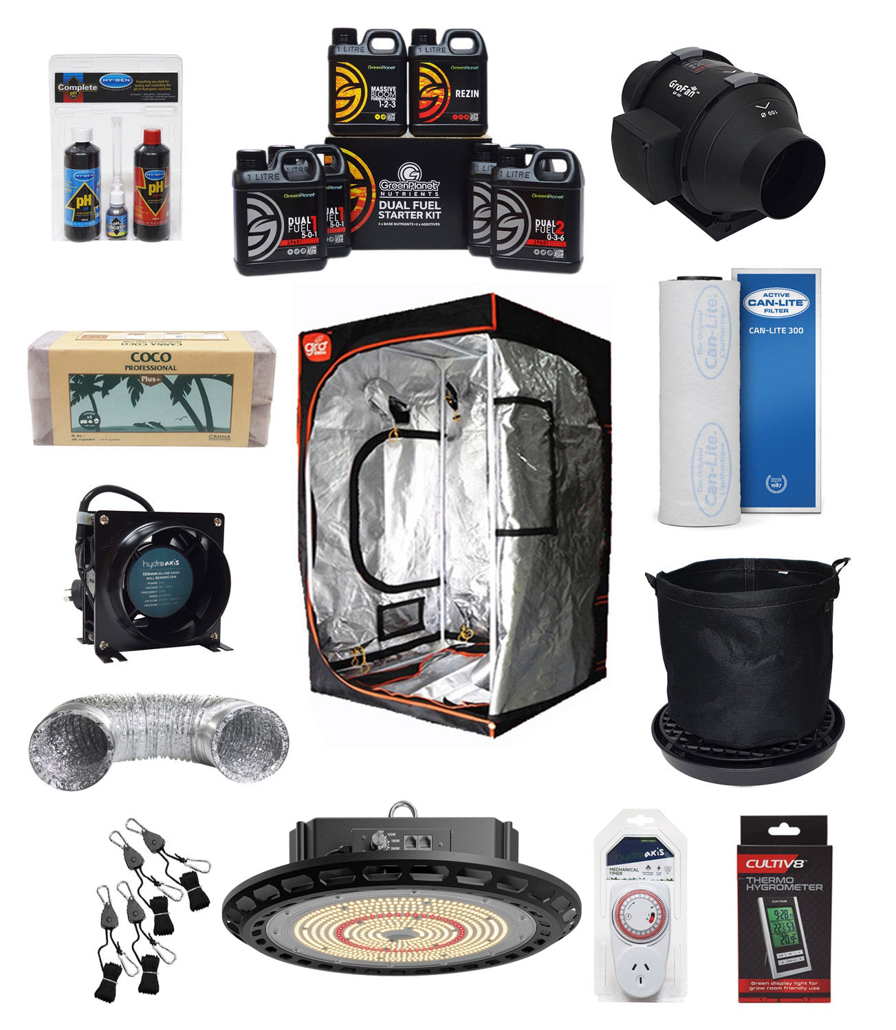 Complete Grow Tent Kit Beginner 1.2 x 1.2 x 2m