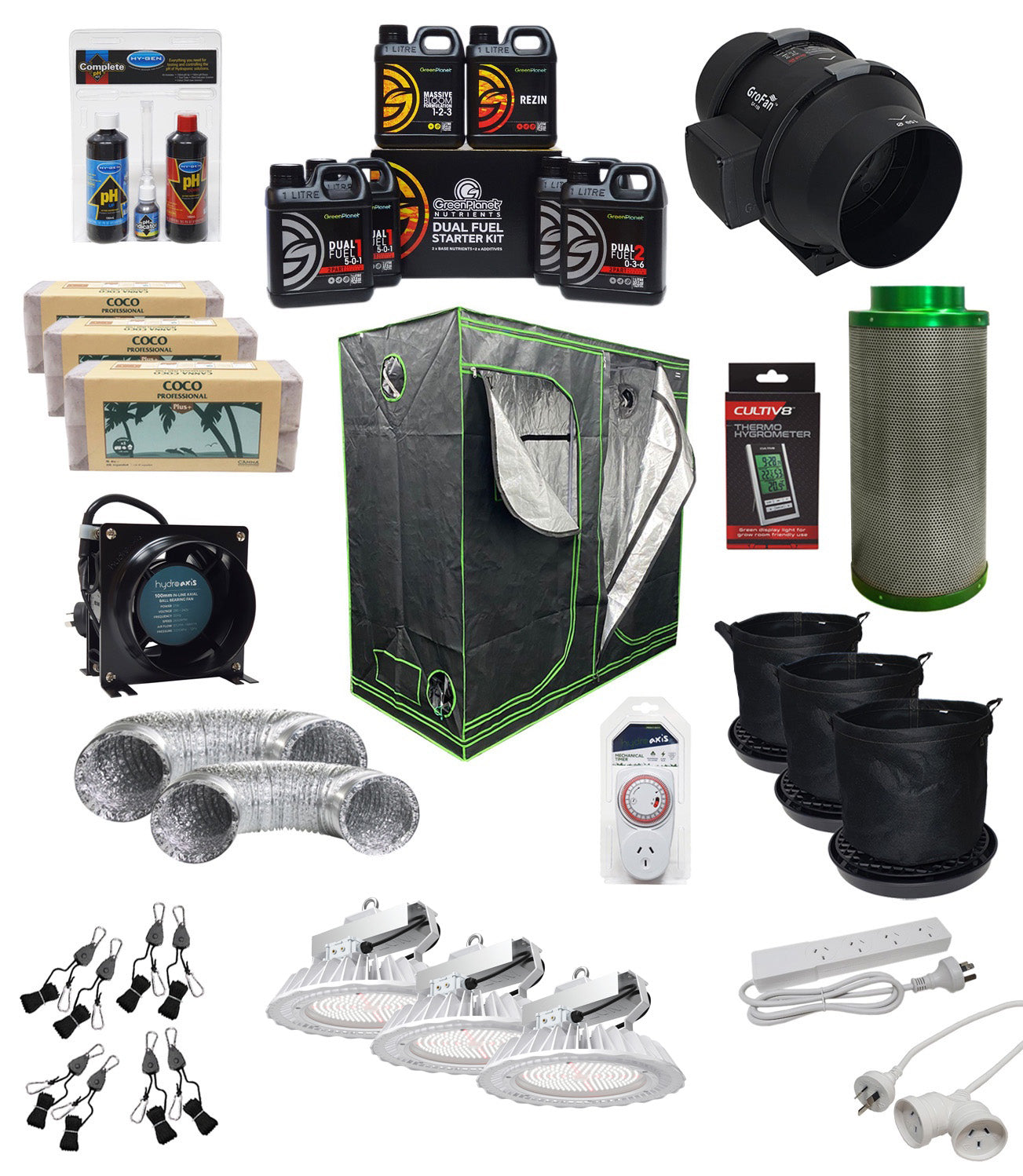 Complete Grow Tent Kit Beginner 2.4 x 1.2 x 2m