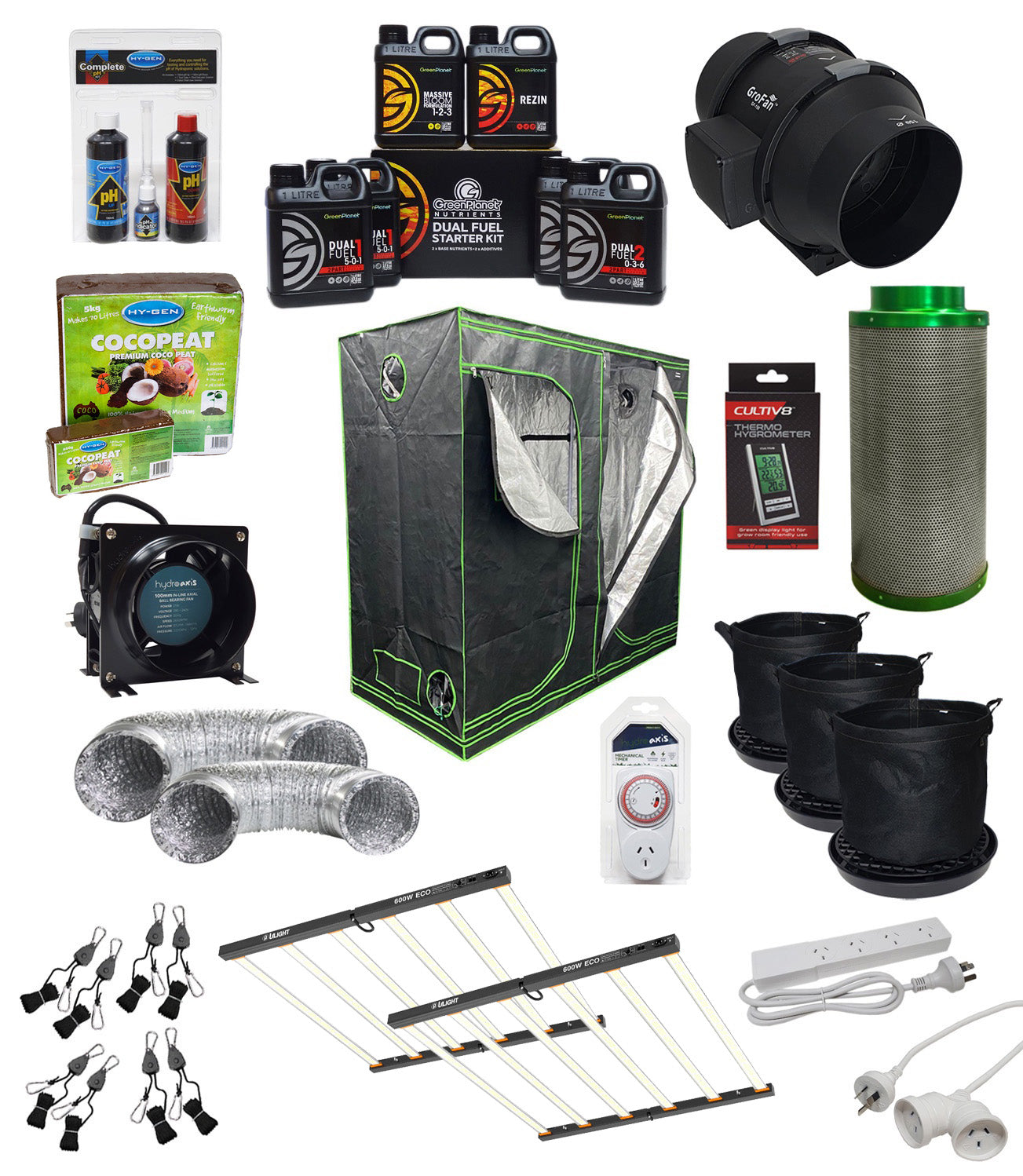 Complete Grow Tent Kit Beginner 2.4 x 1.2 x 2m