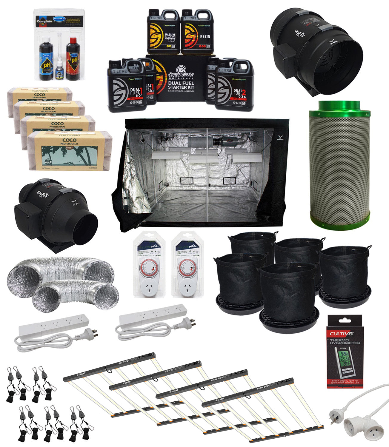 Complete Grow Tent Kit Beginner 2.4 x 2.4 x 2m