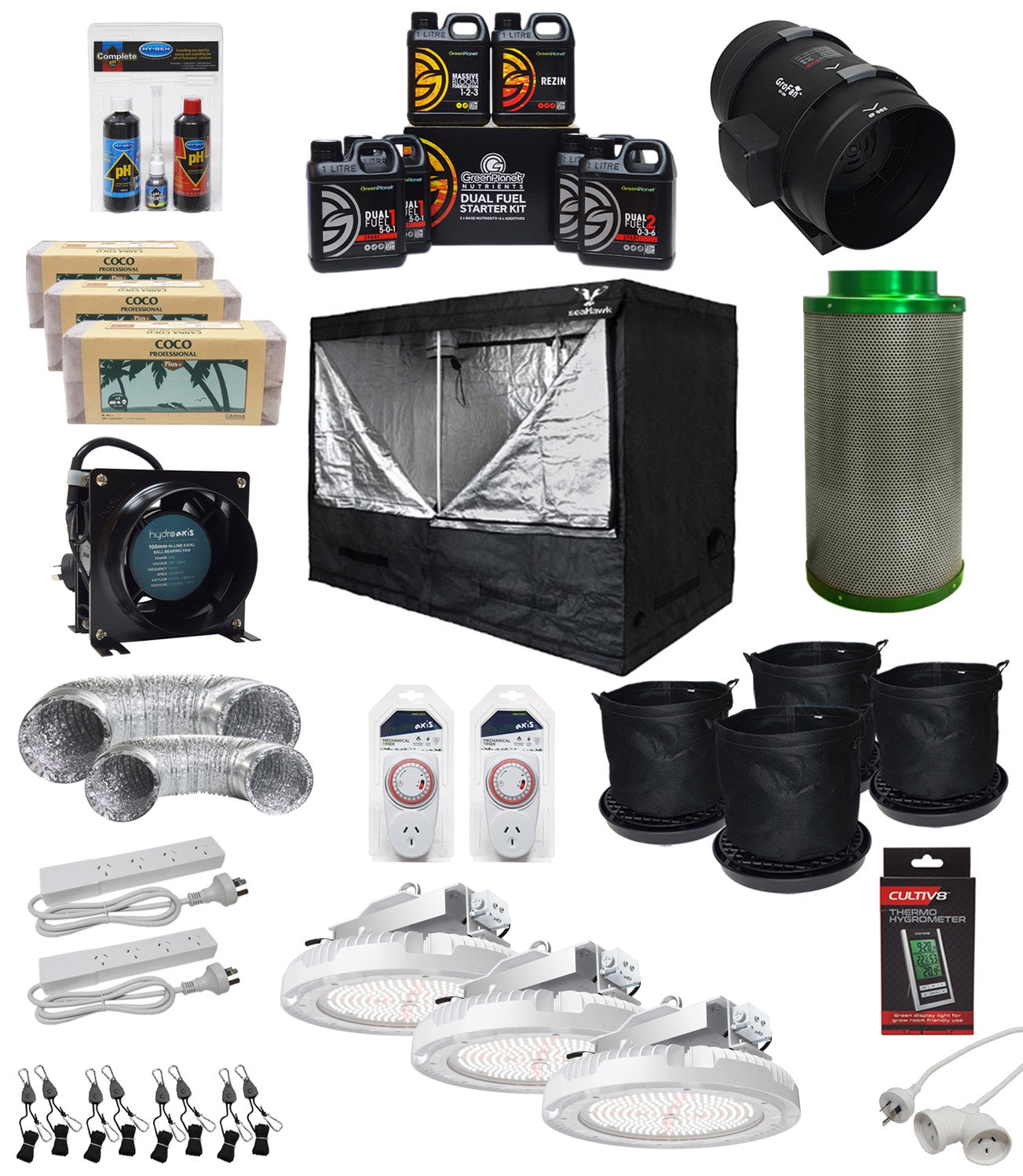 Complete Grow Tent Kit Beginner 2.9 x 1.45 x 2m