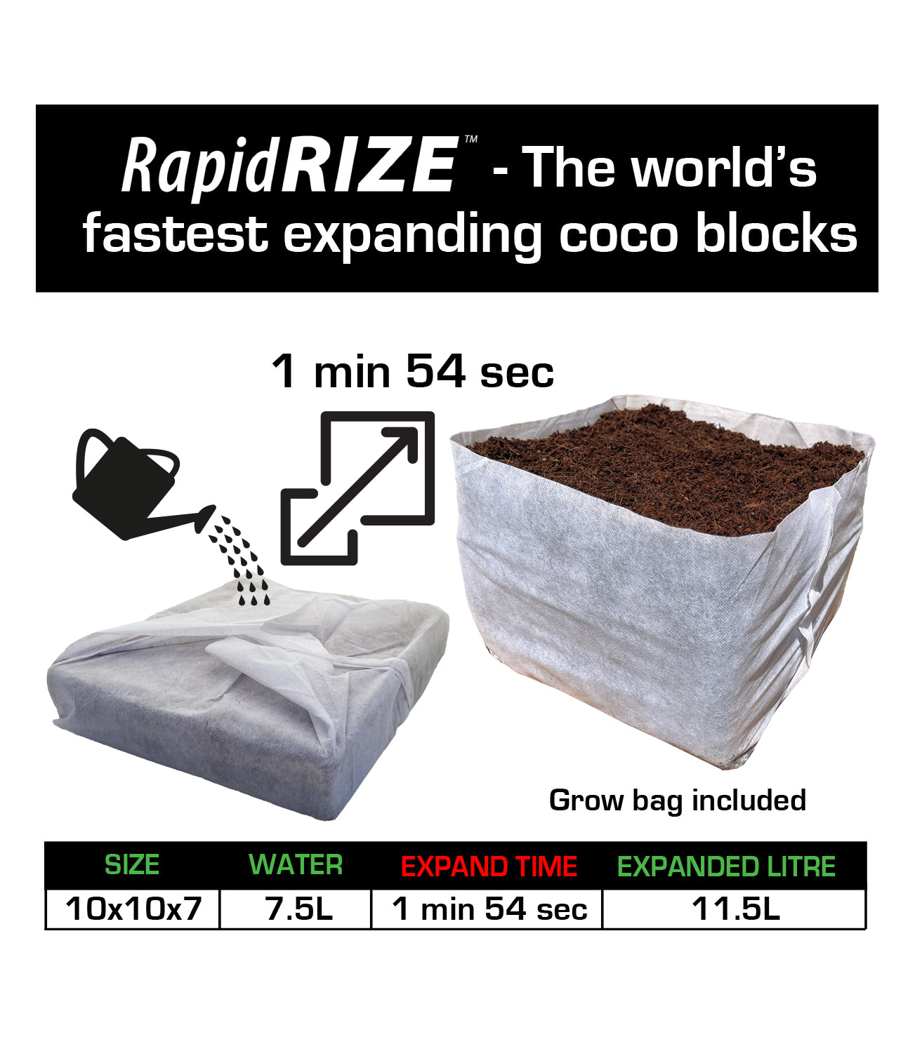 QuikGro Rapid Rize Block XL 10 x 10 Inch