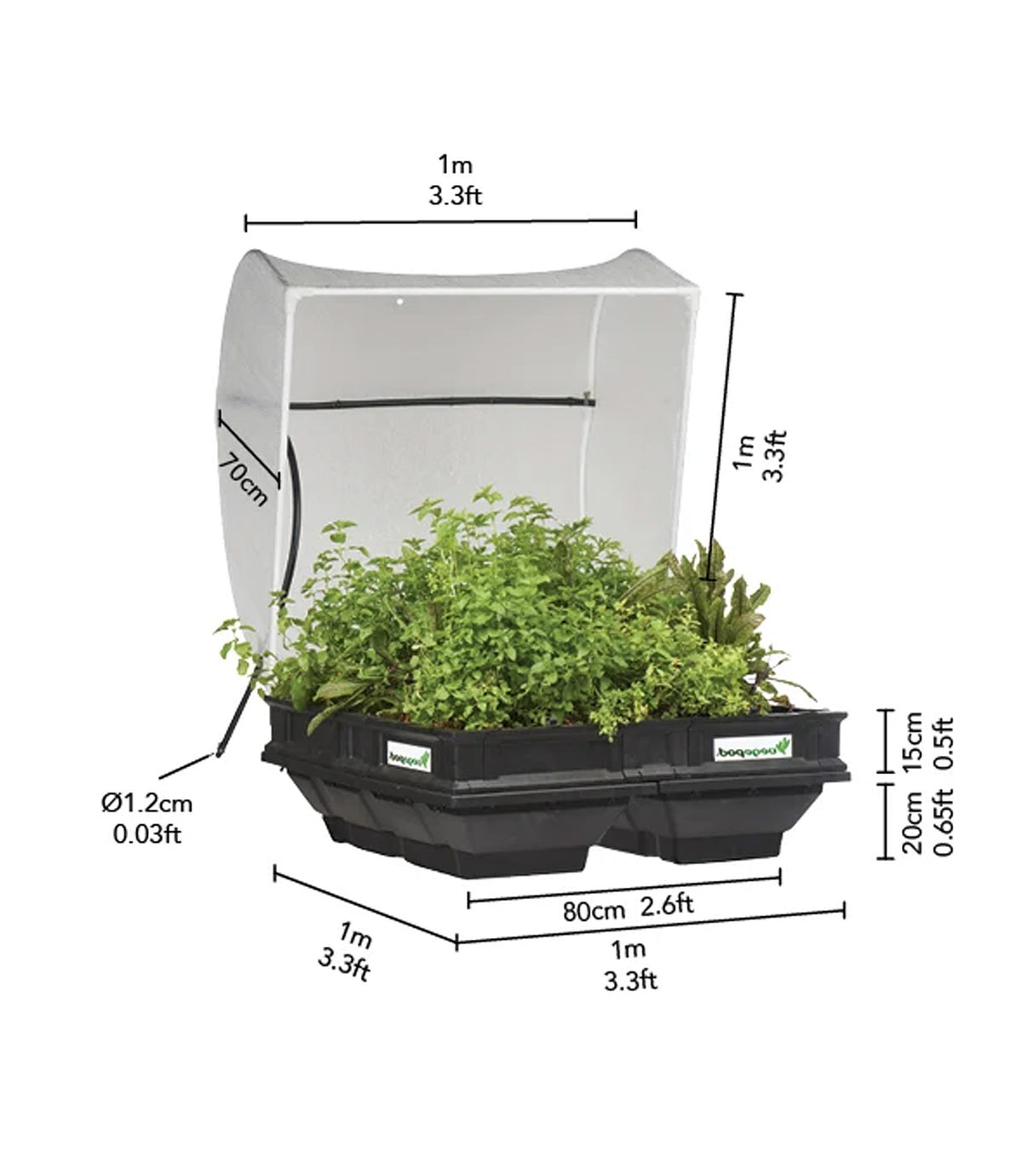 Vegepod Raised Garden Bed with Cover Medium 1m x 1m