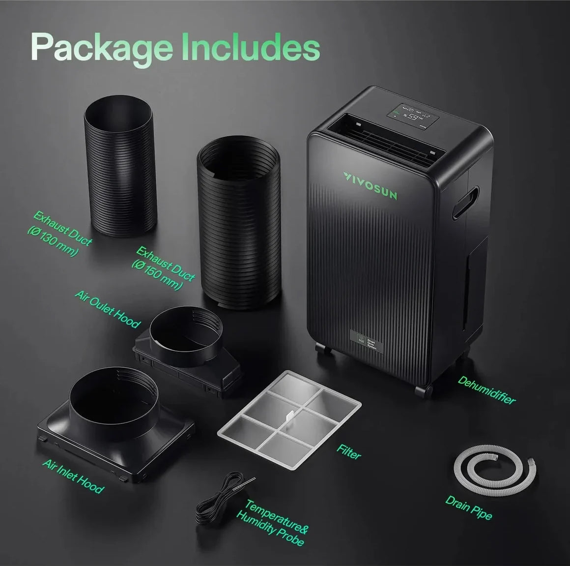 Vivosun Aerodrain D12 Dehumidifier