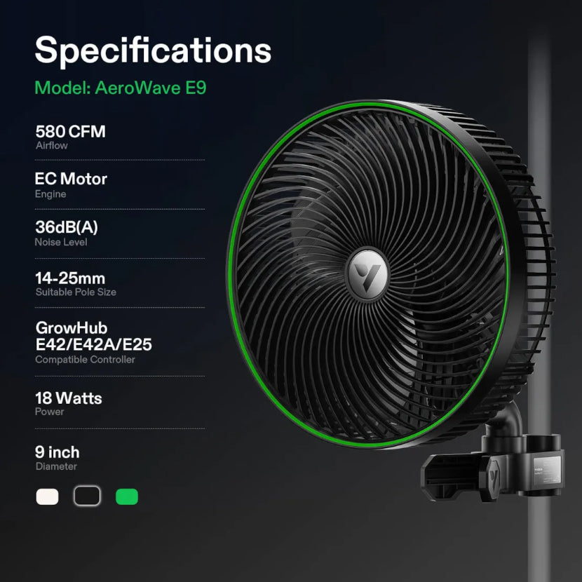 Vivosun Aerowave E9 Clip On Fan 9 Inch