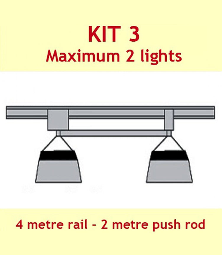 Light Mover Kit 3 (2Lights Inline) on 4mtr Rail