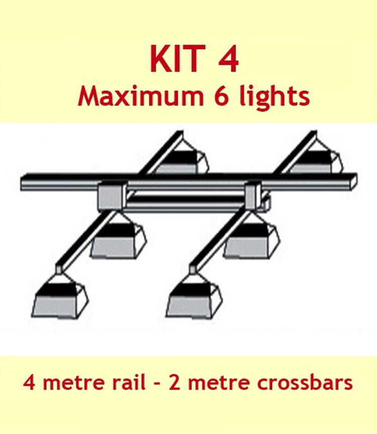 Light Mover Kit 4 (2-6 Lights, 2 Cross Bars) on 4mtr Rail
