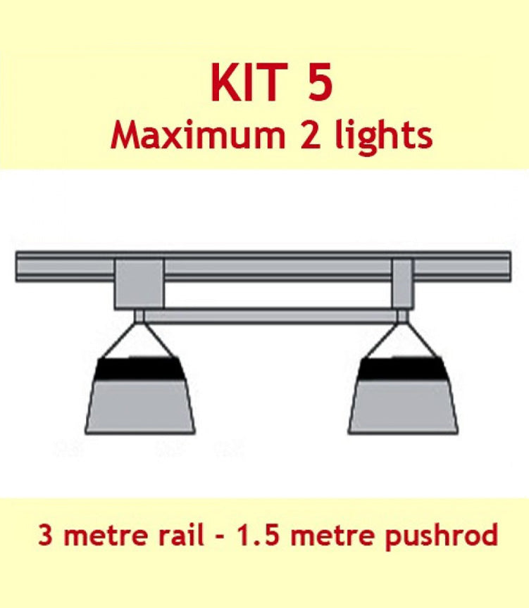Light Mover Kit 5 (2 Lights Inline) 3mtr Rail