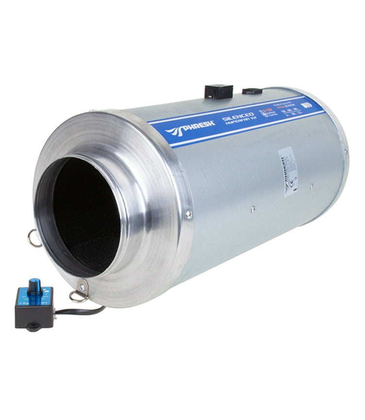 Phresh Silenced Hyper Fan 200mm/8 inch V2 with Speed Controller