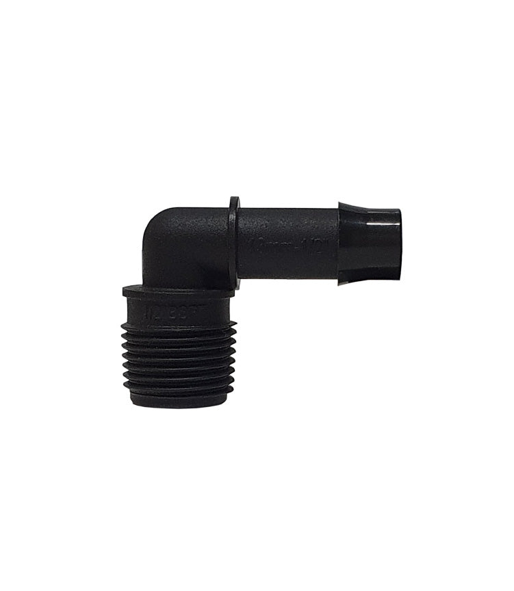 13mm Barbed x 1/2" BSP Threaded Elbow Male